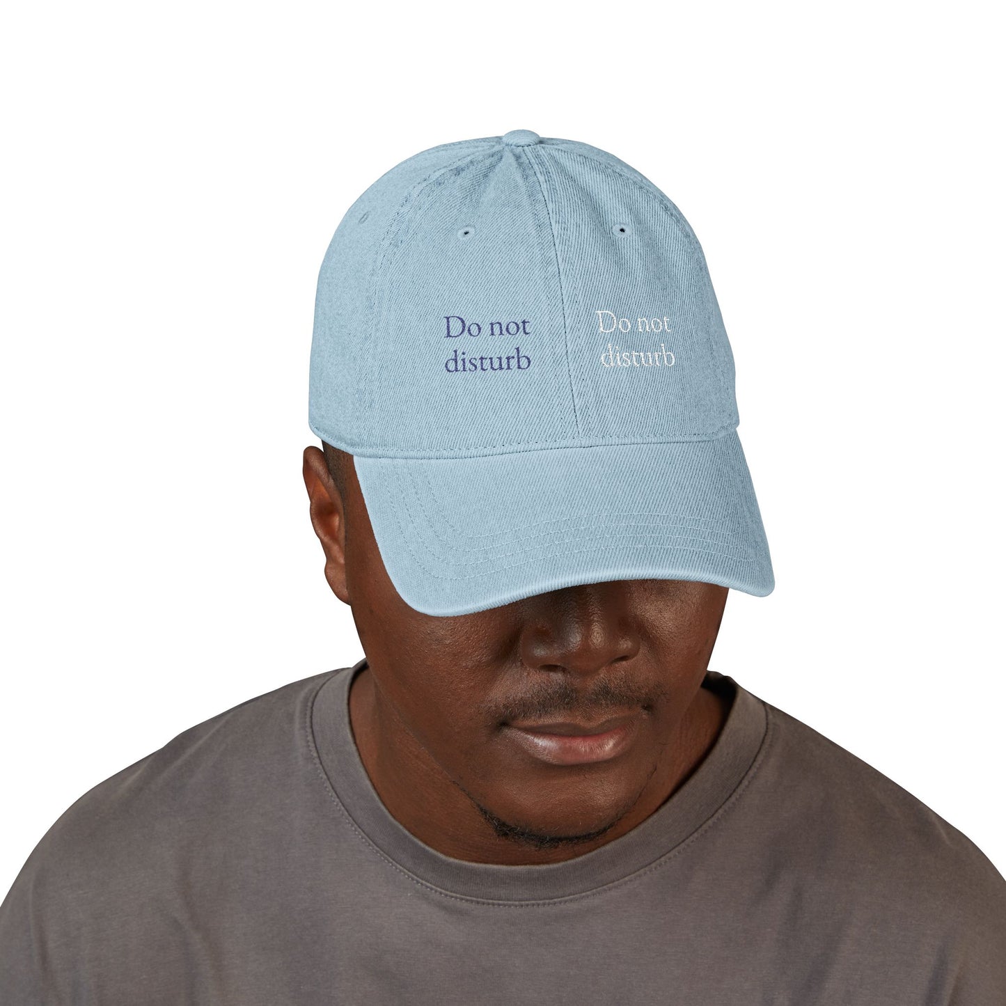 Hotel Breakfast Double "Do not Disturb" Denim Hat | Unstructured Logo Cap | Casual Everyday Essential