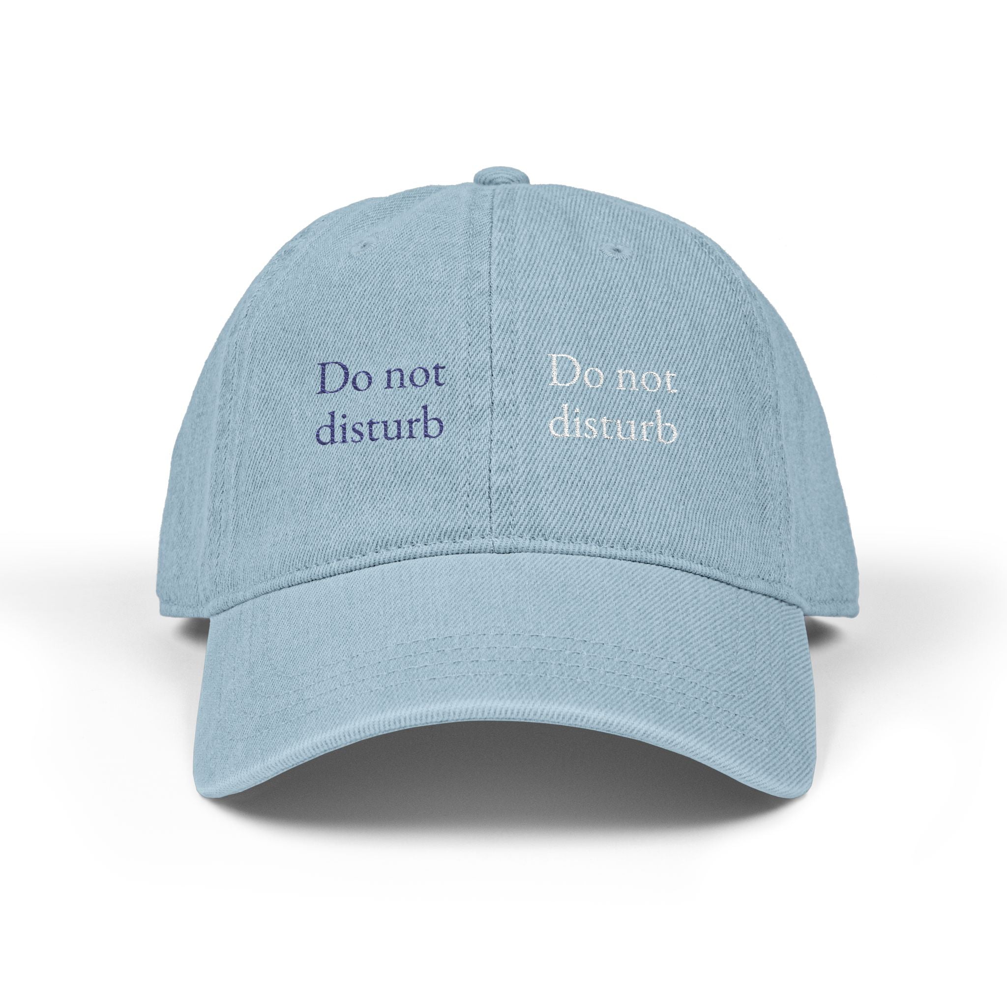 Hotel Breakfast Double "Do not Disturb" Denim Hat | Unstructured Logo Cap | Casual Everyday Essential