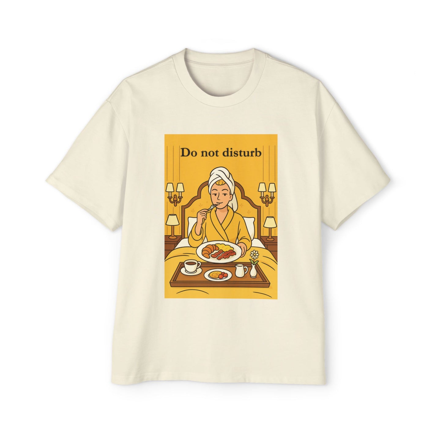 Do Not Disturb 0 Men's Oversized Tee, Casual Relaxed Shirt, Perfect for Lounging, Gift for Men, Great for Travel and Breakfast Lovers