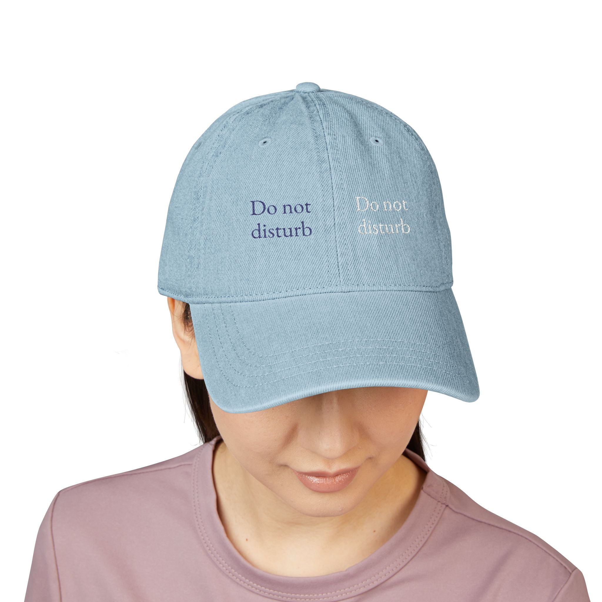 Hotel Breakfast Double "Do not Disturb" Denim Hat | Unstructured Logo Cap | Casual Everyday Essential